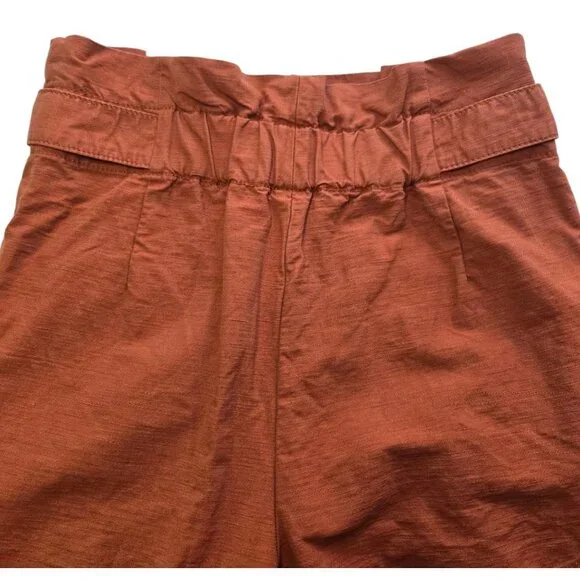 Zara Woman High-Waisted Pleated Rust Orange Tapered Pants Size S - Picture 5 of 8